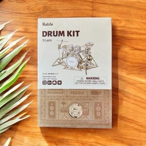 Rolife Drum Kit TG409 3D Wooden Puzzle – 246 PCS – DIY Music Room Model Kit
